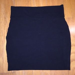stretchy black mini skirt